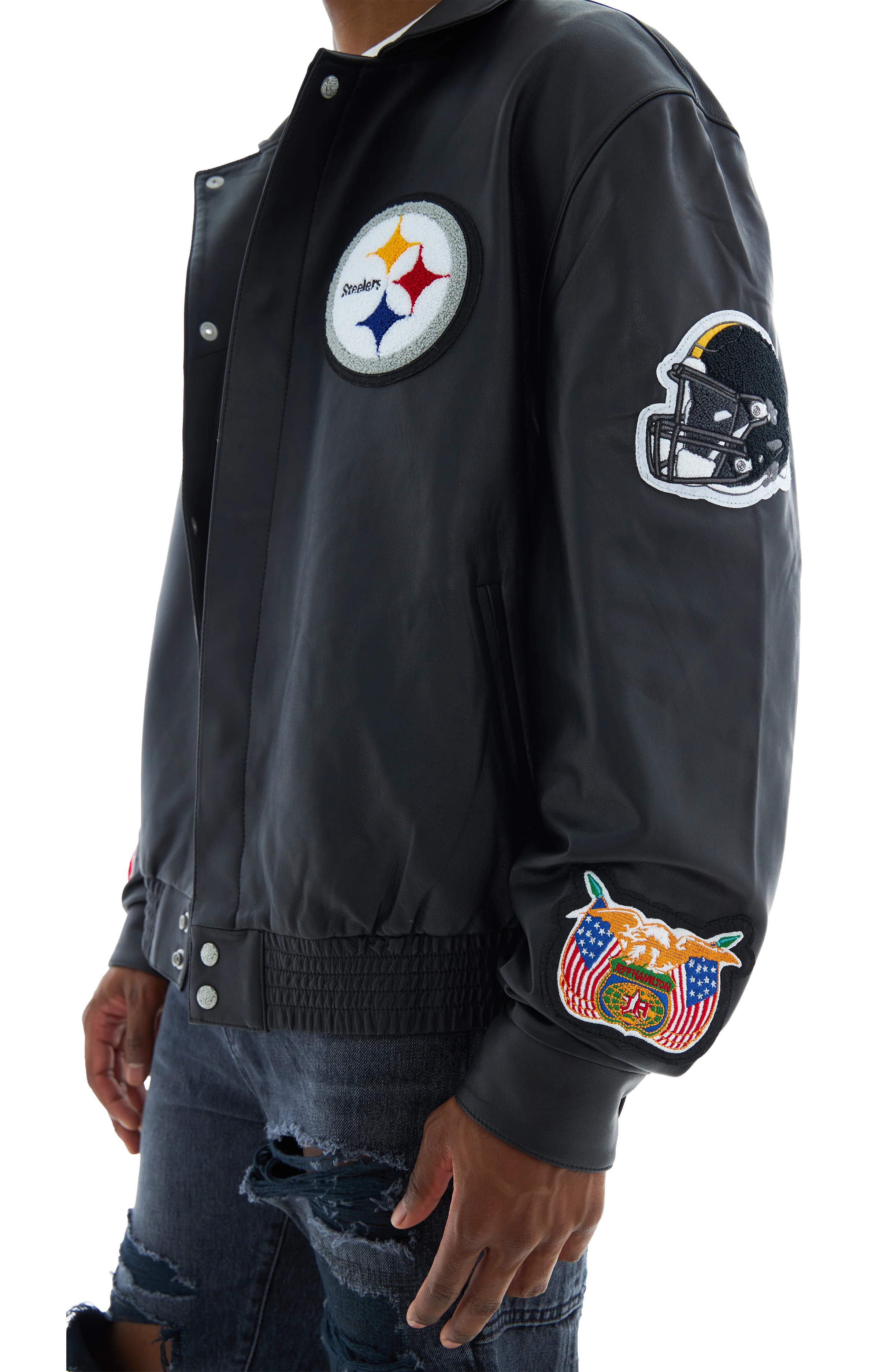Steelers Bomber Jacket (Black/Black) - Image 7