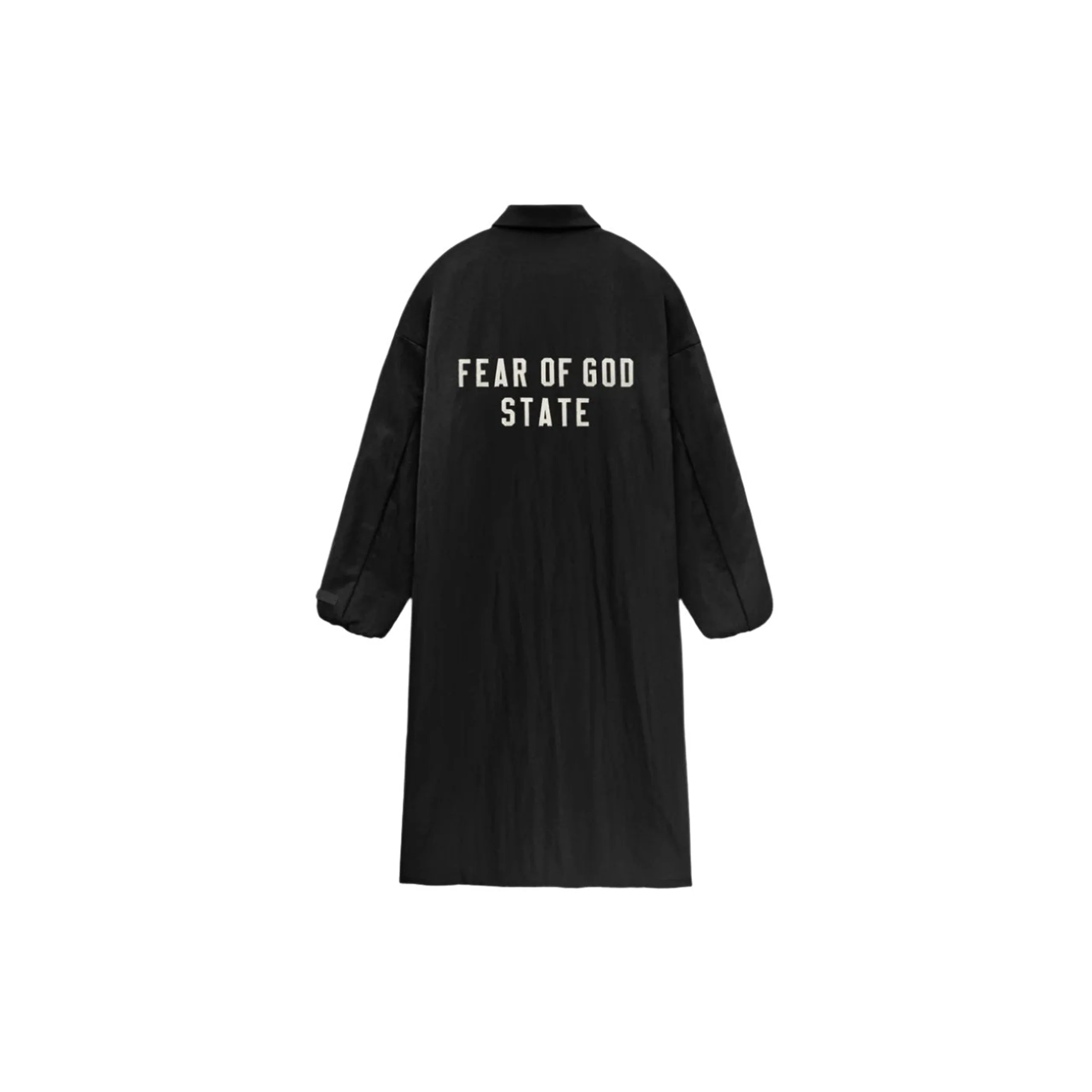 Textured Nylon Trench (Black) - Image 2