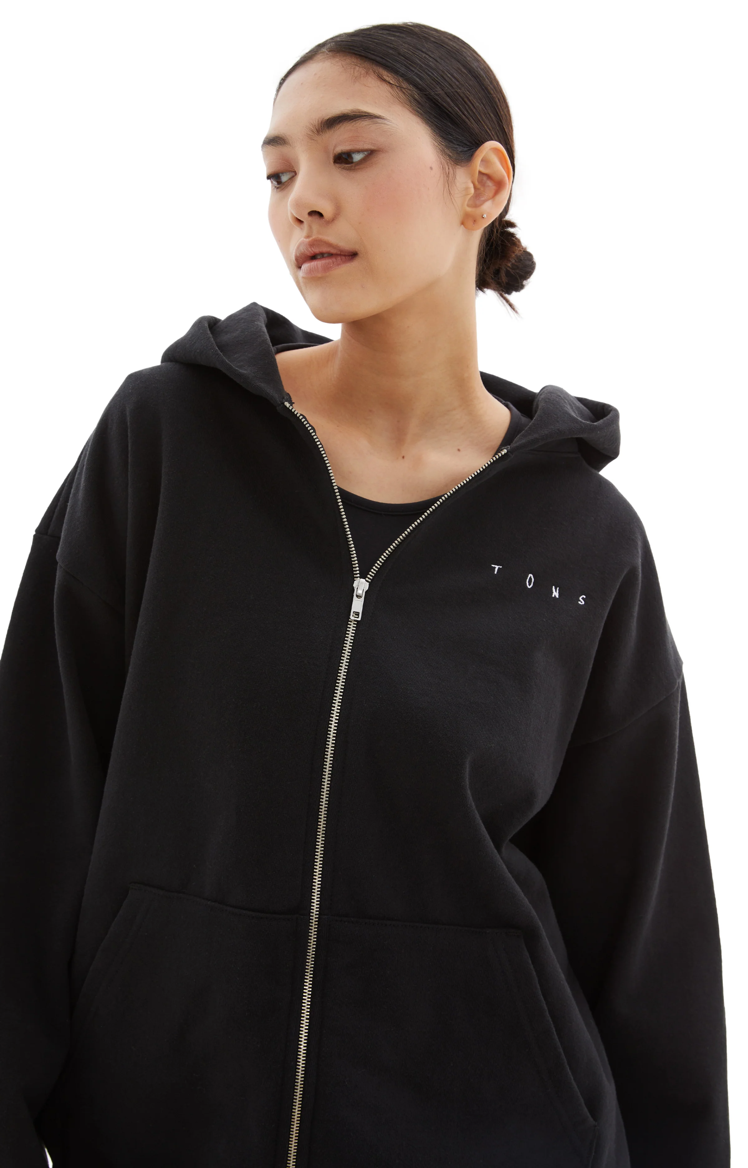 TONS Zip Up Hoodie (Black) - Image 3