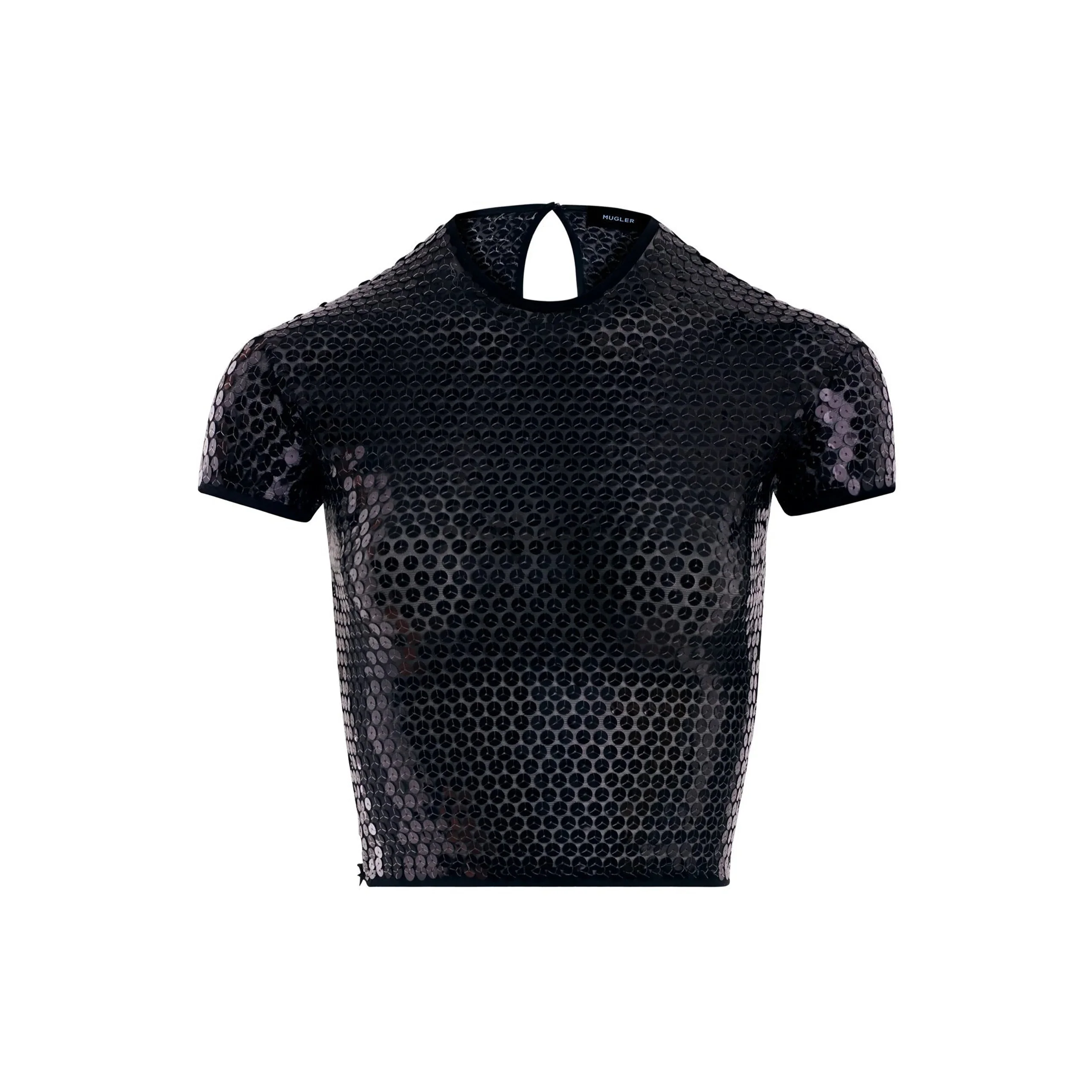 Tulle Stretch Top with Sequins (Black) - Image 6