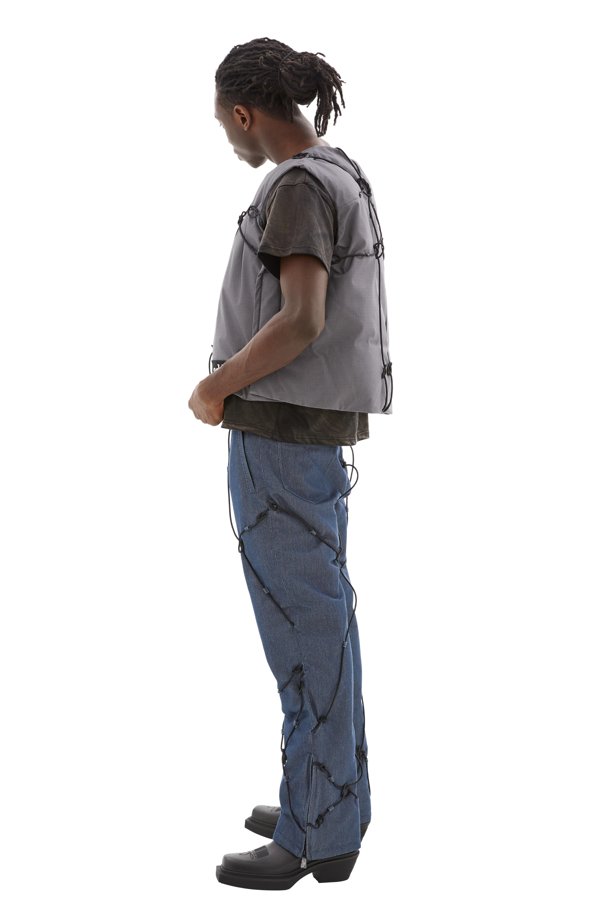 Vest w/Down Padding (Grey) - Image 3