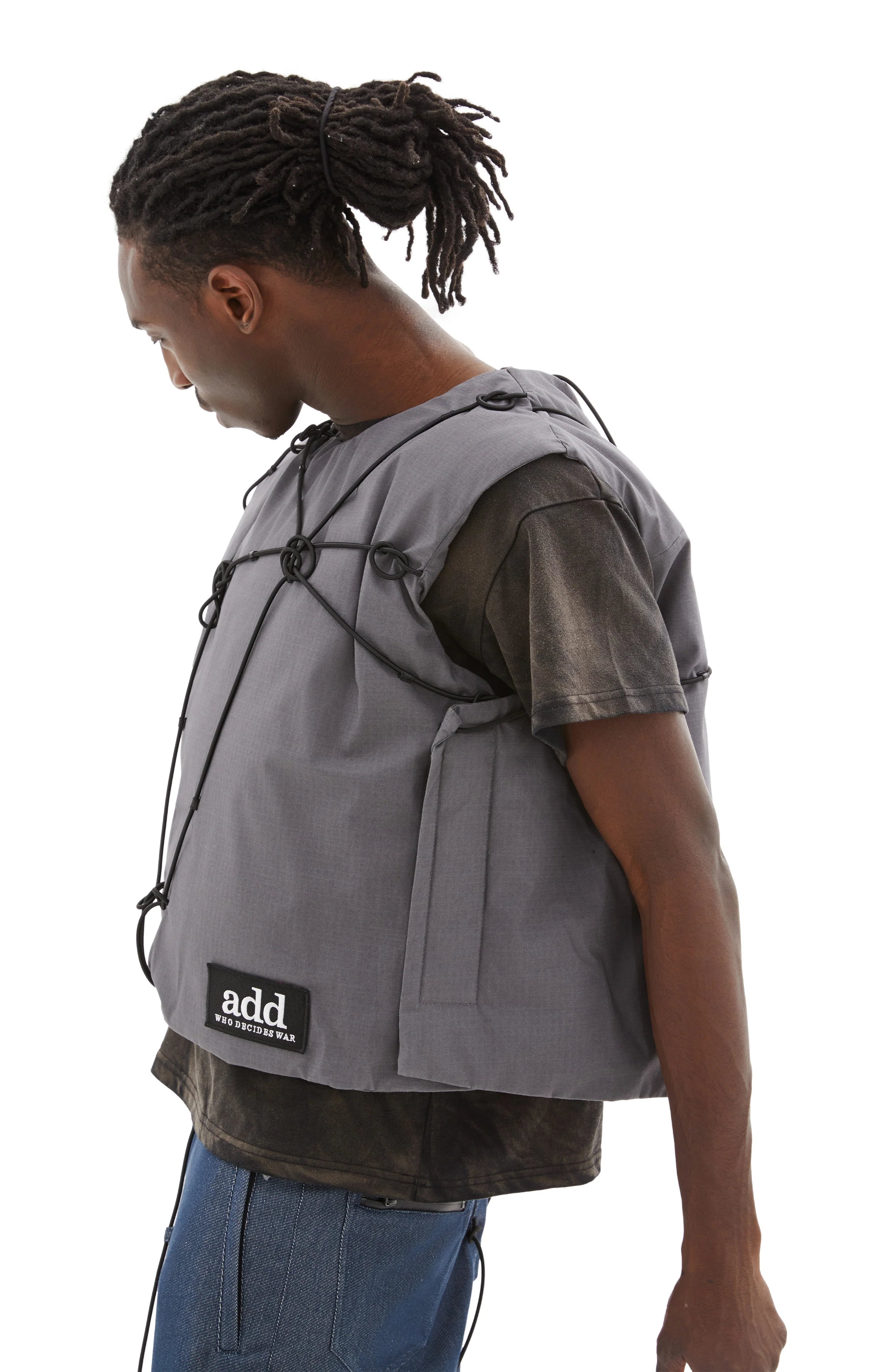 Vest w/Down Padding (Grey) - Image 5