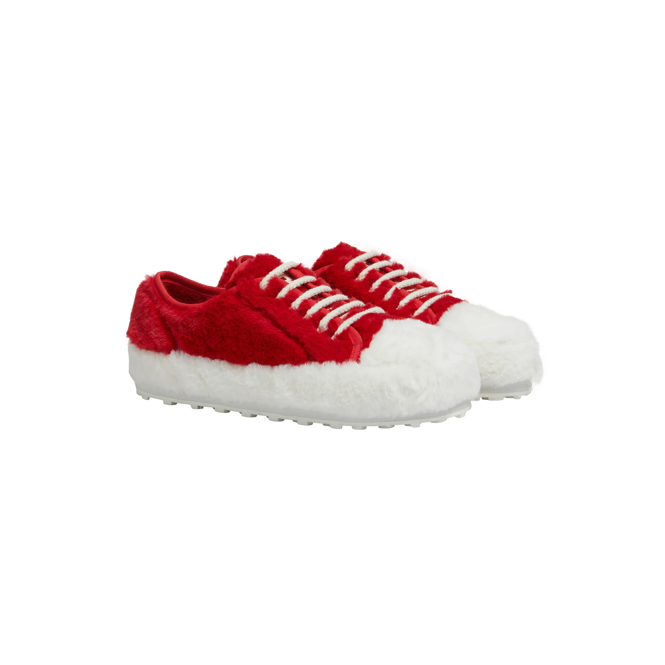 Women's Fluffy Sneakers (Red/White) - Image 3