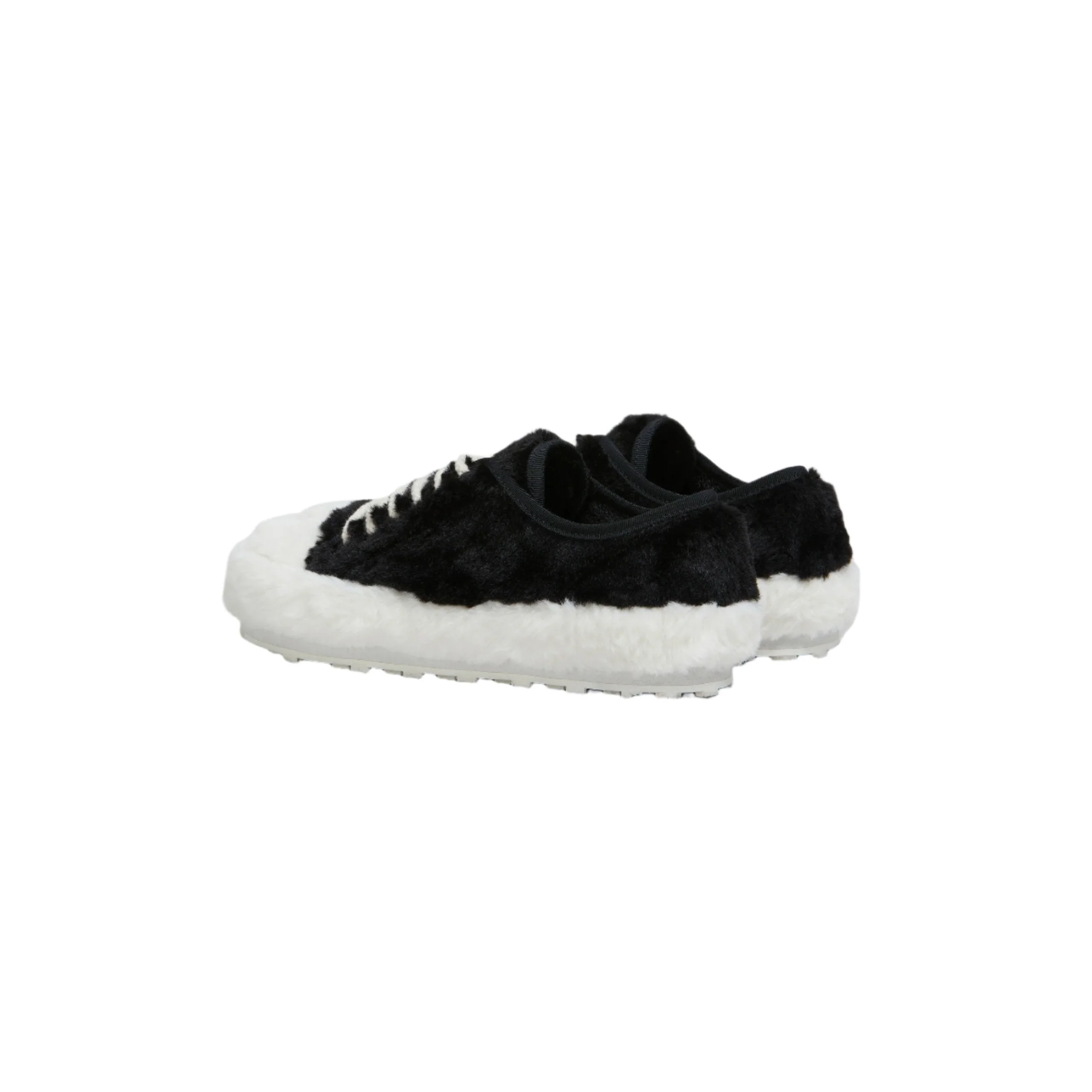 Women's Fluffy Sneakers (Black/White) - Image 2