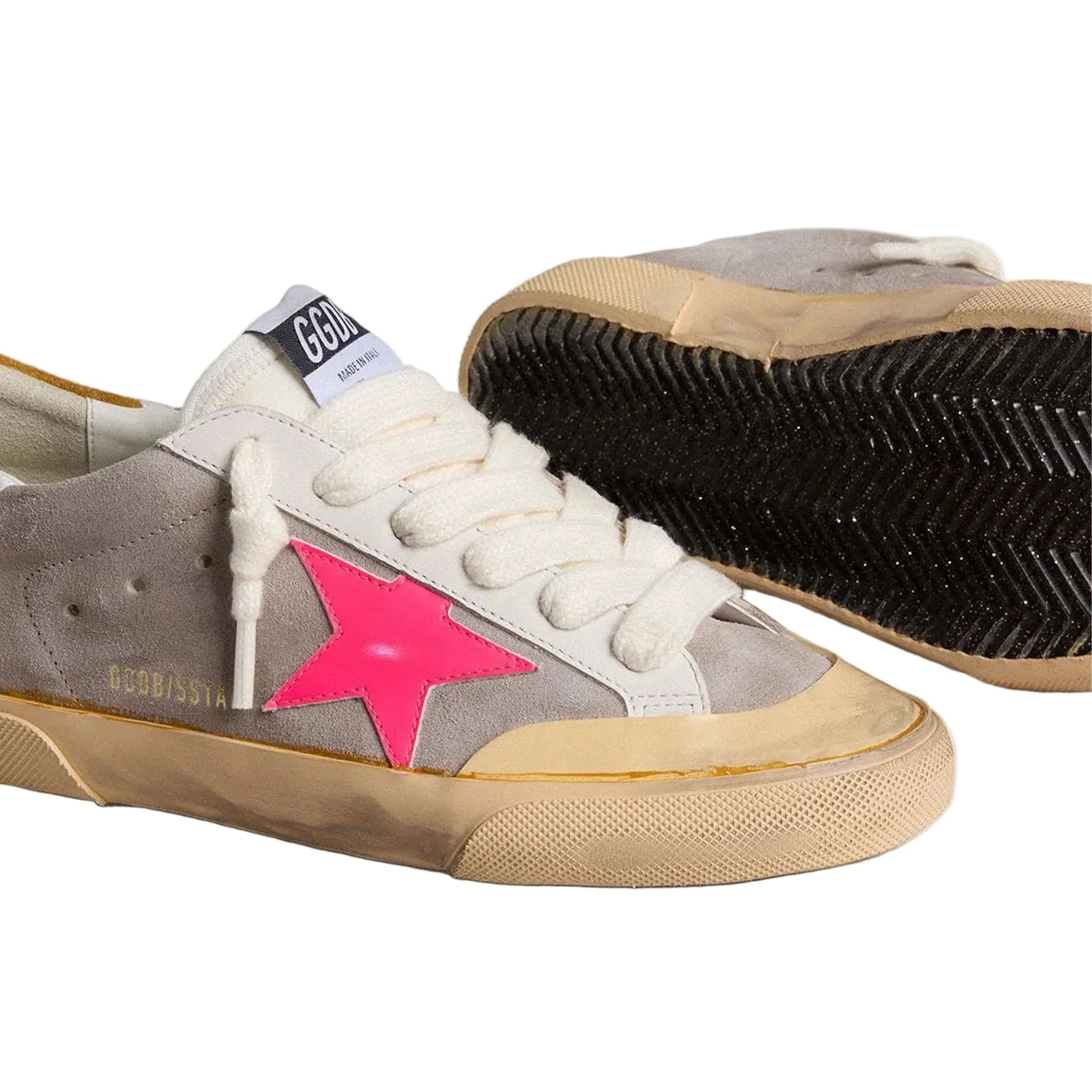 Women's Super Star Suede Sneakers (Dove/Milk/Fucsia/Ocher) - Image 3