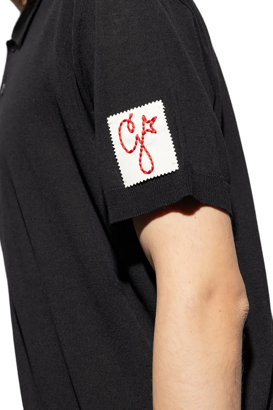 Men's Wool Polo Shirt (Black) - Image 2