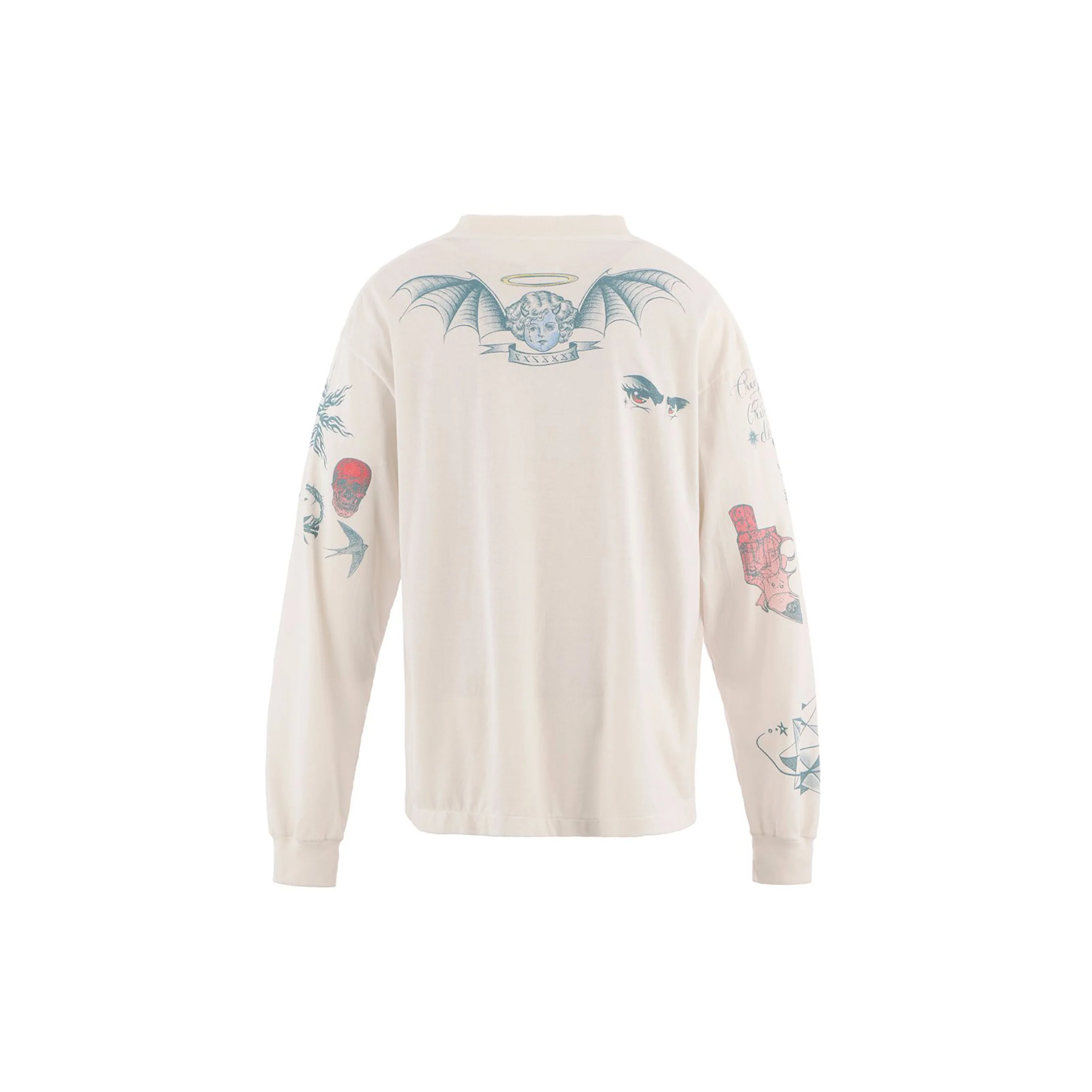 x Dr. Woo Tattoo Long Sleeve Tee (White) - Image 3