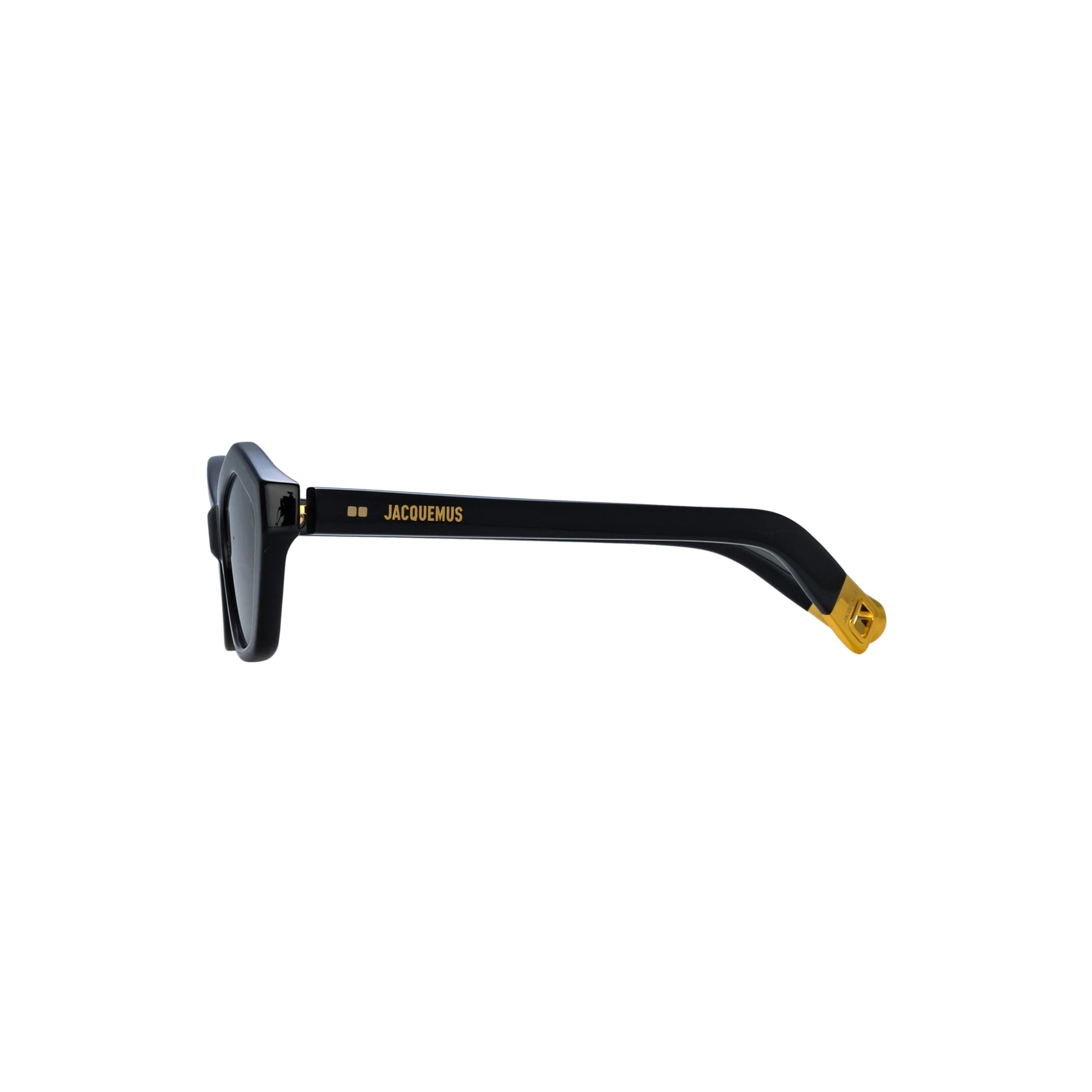 x Jacquemus Bambino Angular Sunglasses (Black/Yellow Gold/Grey) - Image 3