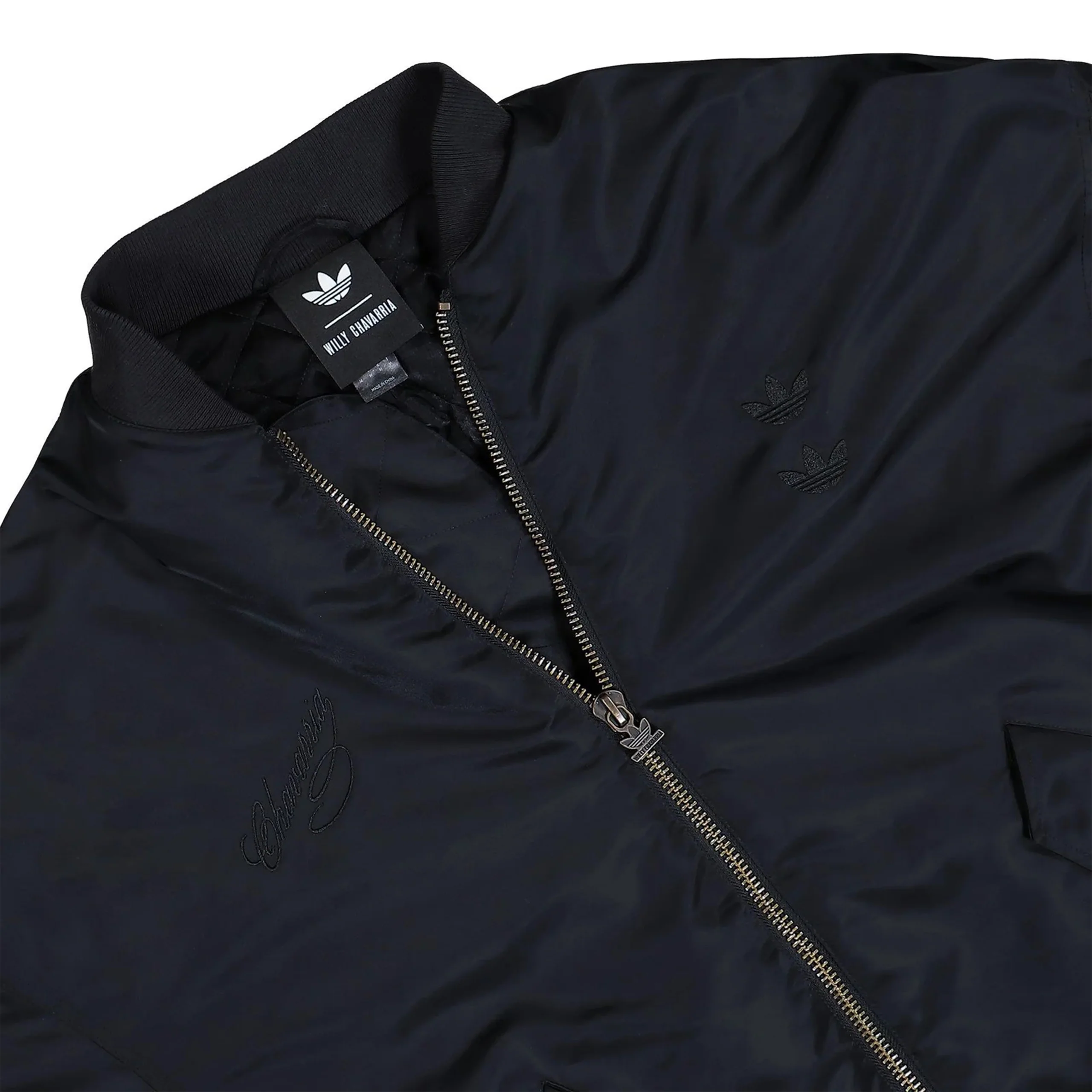 x Willy Chavarria Satin Bomber Jacket (Black) - Image 4