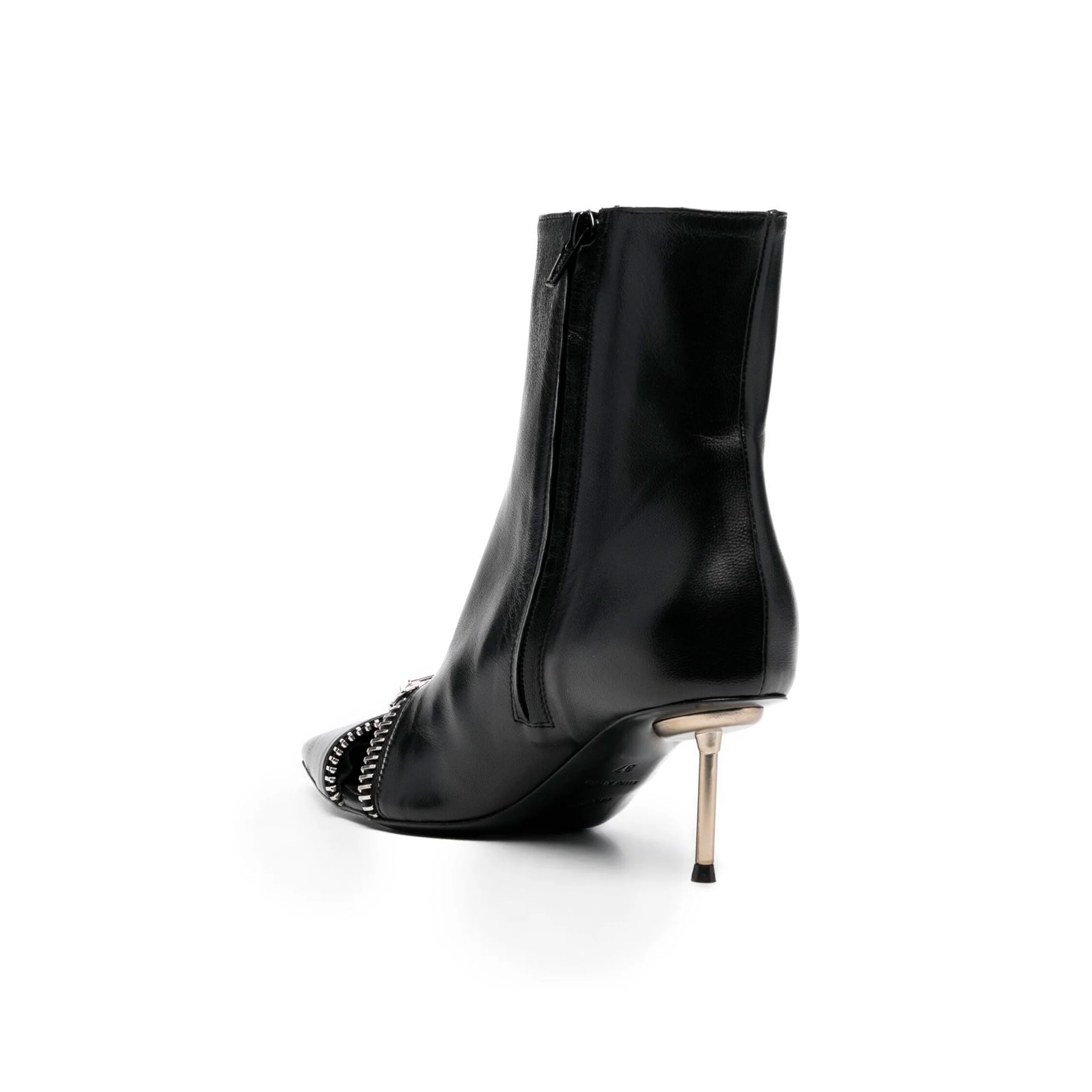 Zip Ankle Black Leather Boot - Image 3